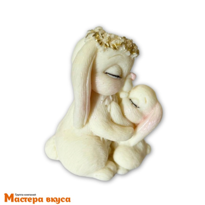 Фигурка из шок. глазури "Зайка с мамой", h~9 см 