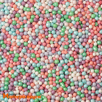 Посыпка Шарики сахарные Бисер микс пастель, Оригами (d2мм), 1кг