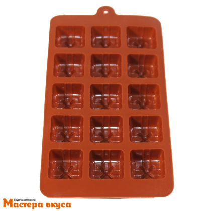 Форма для шоколада силиконовая  ПОДАРОК, (15 ячеек) 21*10 см