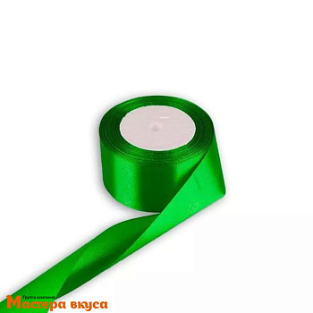 Лента атласная, ЗЕЛЁНАЯ (СВЕТЛАЯ), 50мм, ~23м