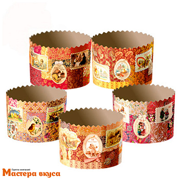 Форма бумажная для кулича ( 75г) d60*h45 мм РЕТРО