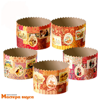 Форма бумажная для кулича ( 75г) d60*h45 мм РЕТРО