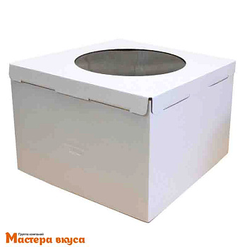 Короб для торта с окном 300*300*190 мм, белый, PASTICCIERE