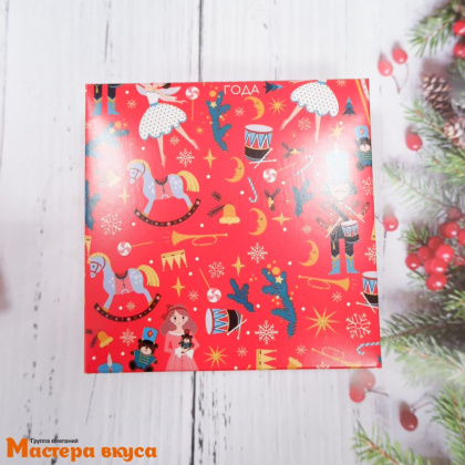 Упаковка для конфет  4 шт с окном (крышка/дно) 120*120*30мм (Щелкунчик), (4-д)