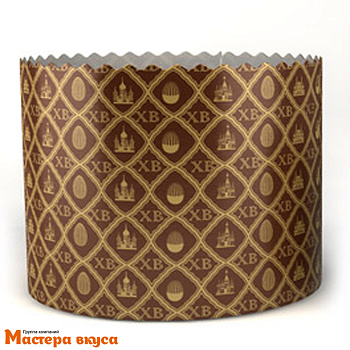 Форма бумажная для кулича (100г) d70*h60 мм ПАСХА (золото)