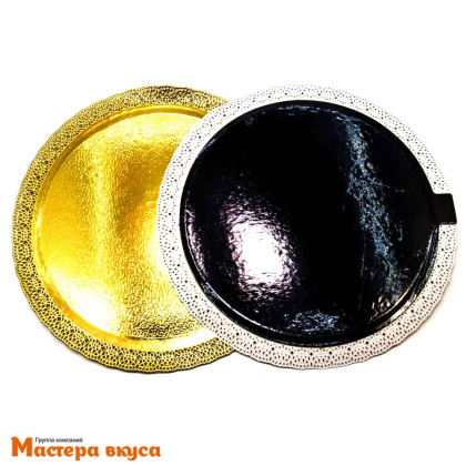 Подложка-поднос ЛЕОНАРДО (картон) золото, D-28 см