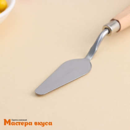 Палета (мастихин) лопатка металлическая 19,5 см, с деревянной ручкой "Деко"