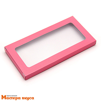 Упаковка для шоколадной плитки 180*90*14 мм (розовая)