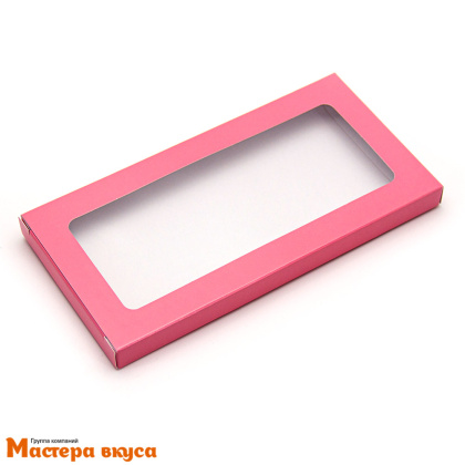 Упаковка для шоколадной плитки 180*90*14 мм (розовая)