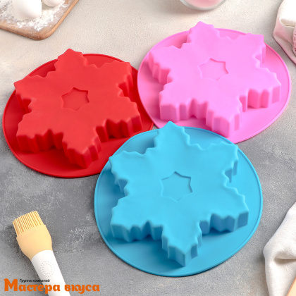 Форма силиконовая СНЕЖИНКА, 22,5*3,5 см 