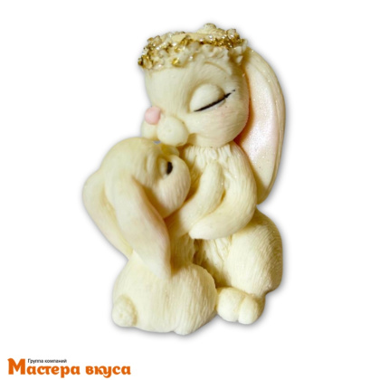 Фигурка из шок. глазури "Зайка с мамой", h~9 см 