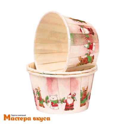 Форма бумажная Маффин 50*40 мм, ламинированная  РОЖДЕСТВЕНСКАЯ ВСТРЕЧА
