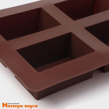 Форма силиконовая ПРЯМОУГОЛЬНИК, (4 ячейки) 21,5*15,3*3,7 см (1 ячейка 7,7×4,8×3,7 см)