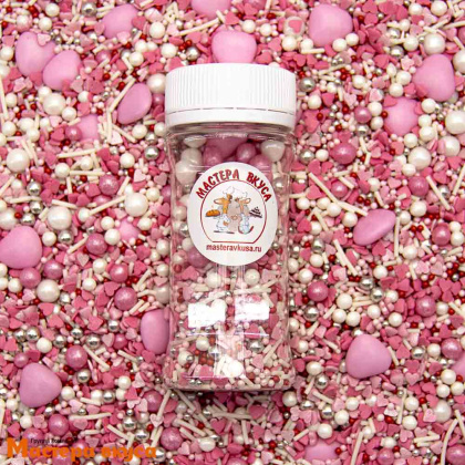 Посыпка  микс  Мастера вкуса РОЗОВЫЙ нежный,50гр