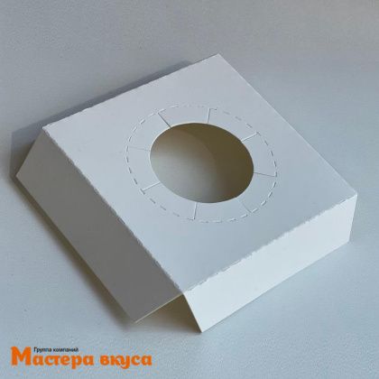 Коробка для  1 капкейка  ПРЕМИУМ с пластиковой крышкой и ложементом,100*100*120 мм, (белая) (3-д)