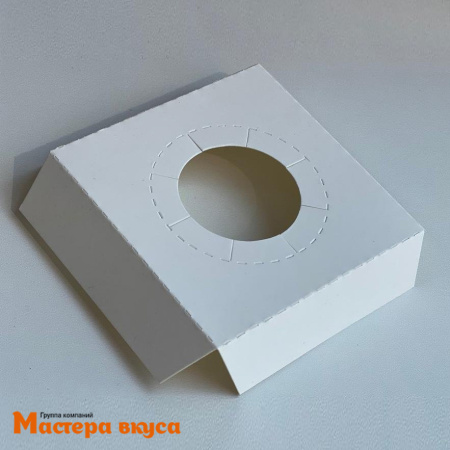 Коробка для  1 капкейка  ПРЕМИУМ с пластиковой крышкой и ложементом,100*100*120 мм, (белая) (3-д)