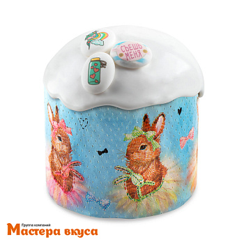 Форма бумажная для кулича (100г) d70*h60 мм ЗАЙЧИКИ