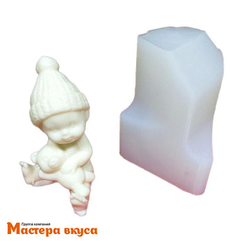 Молд силиконовый  3D МАЛЫШ С МИШКОЙ, изд h7*4 см (шоколад~70гр)