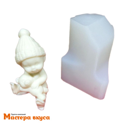 Молд силиконовый  3D МАЛЫШ С МИШКОЙ, изд h7*4 см (шоколад~70гр)