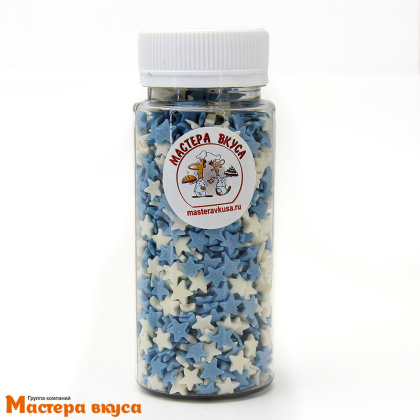 Посыпка ЗВЕЗДЫ бело-голубые, 75 гр 