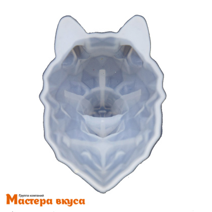 Молд силиконовый  2,5D ВОЛК ОРИГАМИ, изд h6см (шоколад~70гр) (тонкий силикон) 