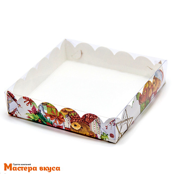 Упаковка для пряников и печенья с прозр. крышкой 155*155*35 мм (XMAS) (2-д)