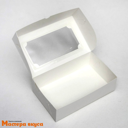 Упаковка для зефира и печенья с окном 250*150*70 мм (белая)