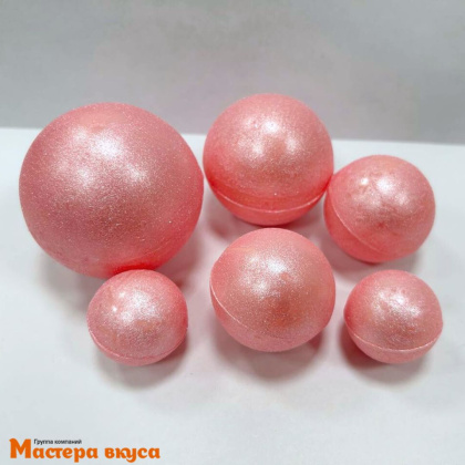Фигурки из шок. глазури "Набор 6 шаров", РОЗОВЫЙ, d~5.5/ 4.5/ 3.5/ 2.5 см