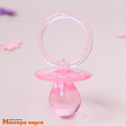 Набор для украшения торта "Пустышка ", розовый, пластик (3 шт)