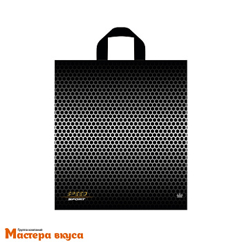 Пакет полиэтиленовый с петлевыми ручками 380*420 мм, "Скорость", чёрный