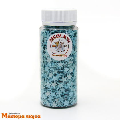 Посыпка ЗВЕЗДЫ голубые перламутровые, 75 гр 