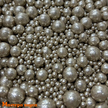 Посыпка Шарики зерновые Блестящие микс Шампань №765 (2,4,7,12мм), 1,5кг