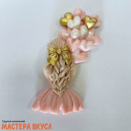 Фигурка из шок. глазури "Девушка с шариками" 2D, h~9 см 