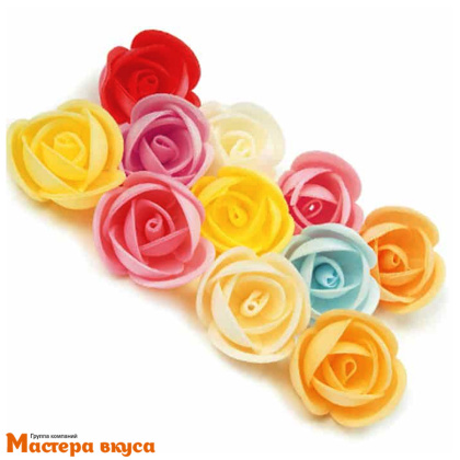 Вафельные цветы ПИОНЫ d~3,5 см, (упак 5 шт микс)