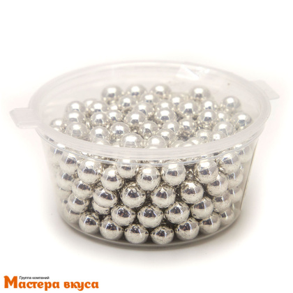 Украшение сахаристое Шарики металл Серебряные d5мм, 50 гр