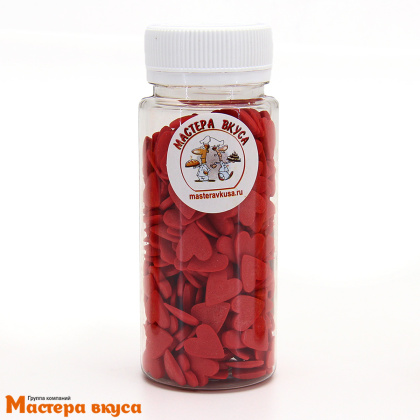 Посыпка СЕРДЕЧКИ красные Большие, 75 гр 
