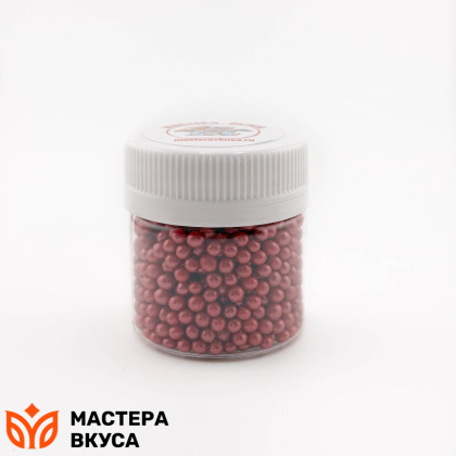 Посыпка Шарики зерновые  Жемчуг  КРАСНЫЙ №163 (d2-5мм), 25 г 