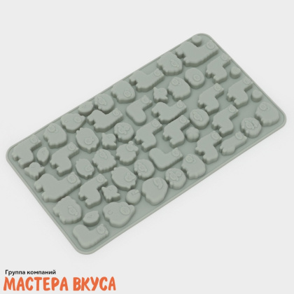 Форма для мармелада и шоколада силиконовая ФЕРМА, (53 ячейки) 23*12,5*1 см