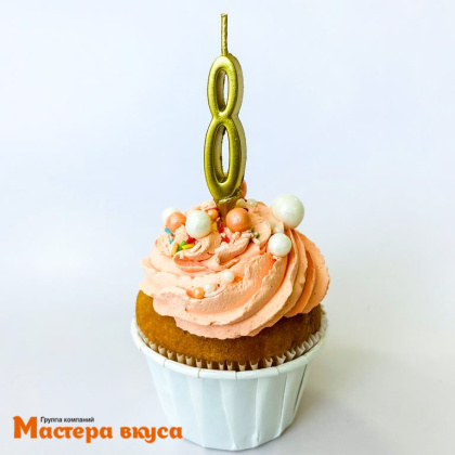 Свеча-цифра "МИНИ", золотая - 8  (h-4.5см)