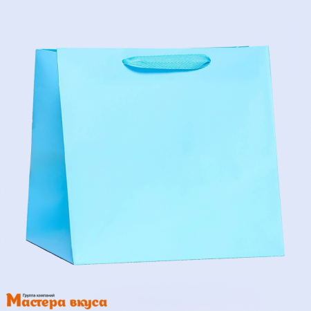 Пакет для торта 300*300*300 мм, с квадратным дном, голубой