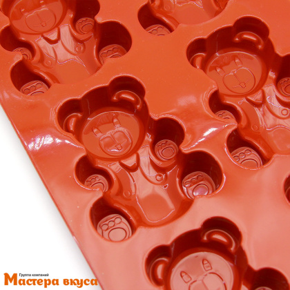 Форма силиконовая МИШКА, (6 ячеек) 85*70 h18мм (барни)