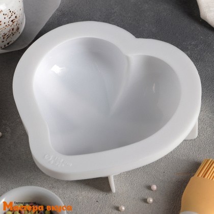 Форма силиконовая, для муссовых десертов СЕРДЦЕ МАЛОЕ, 15,5*15*4,7 см