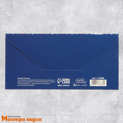 Конверт для денег "Универсальный", бант на клетке, 16,5*8 см