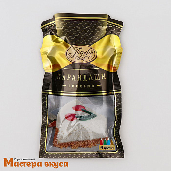 Карандаши гелевые цветные пищевые Парфэ, 4шт 64гр