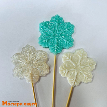 Карамель леденцовая на палочке СНЕЖИНКА, d~5,5 см