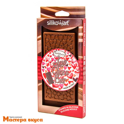 Форма для шоколада силиконовая Silikomart (изи-шок) LOVE CHOCO BAR (плитка), Силикомарт (Италия)