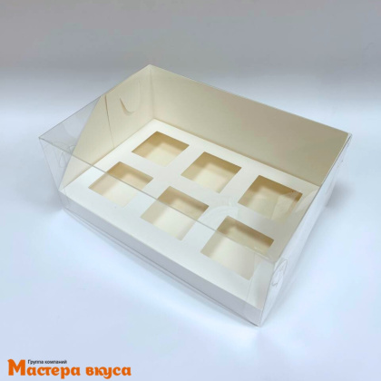 Коробка для  6 креманок, 235*160*100 мм (белая) РОНДО