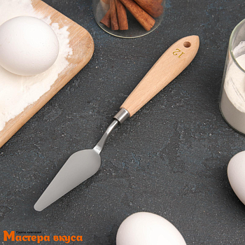 Палета (мастихин) лопатка металлическая 22 см, с деревянной ручкой "Деко"