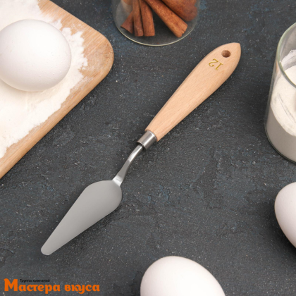 Палета (мастихин) лопатка металлическая 22 см, с деревянной ручкой "Деко"