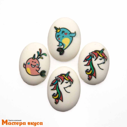 Сахарные медальоны СТРАНА ЕДИНОРОЖЕК, d-35*25мм